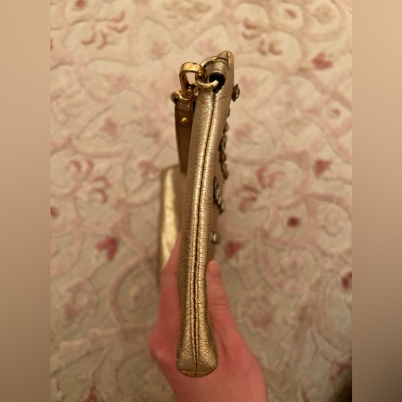 Michael Kors Gold Metallic Rhinestone Wristlet - Picture 6 of 16